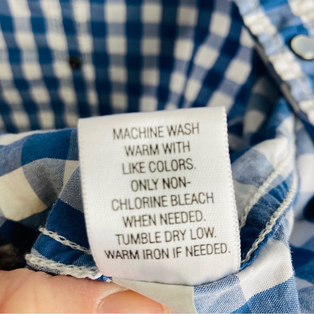 Sonoma Men's blue and white checked collared button down shirt, Sz XL - Picture 9 of 14